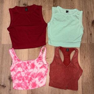 SHEIN Women's Crop Tops - Red, Mint, Pink Tie-Dye, Rust